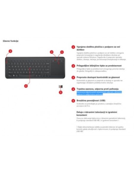 Tipkovnica Microsoft All-In-One Media (N9Z-00022) SLO