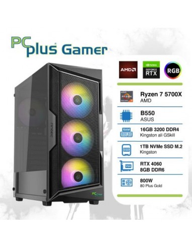 PC PCplus Gamer (145268) R5 55700X 16GB 1TB NVMe SSD GeForce RTX 4060 8GB