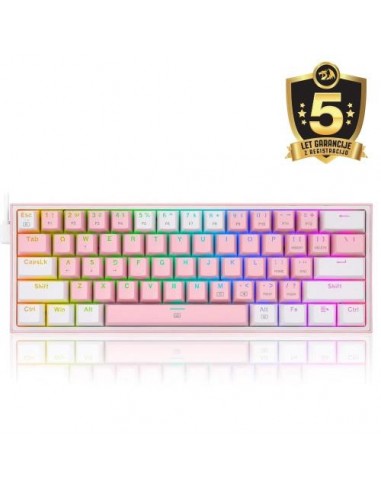 Tipkovnica Redragon FIZZ RAINBOW K617 RGB, roza/bela