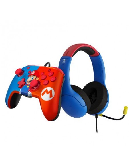 Slušalke + igralni plošček PDP NINTENDO SWITCH AIRLITE & REMATCH KONTROLER - MARIO BUNDLE