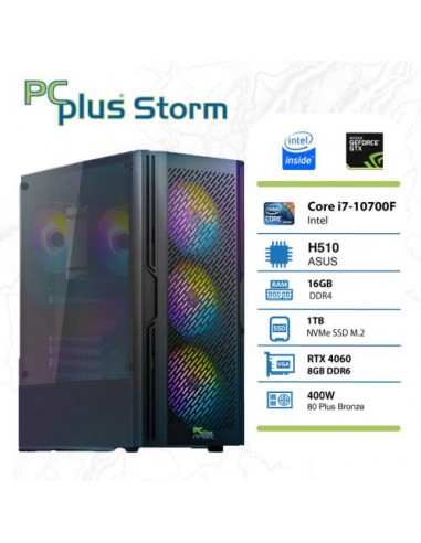 PC PCplus Storm (145692) i7-10700F 16GB 1TB NVMe SSD GeForce RTX 4060 DDR6 8GB RGB