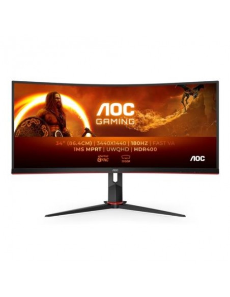 Monitor AOC 34"/86.36cm CU34G2XP, 3440x1440, 180Hz, 4000:1, 0.5ms