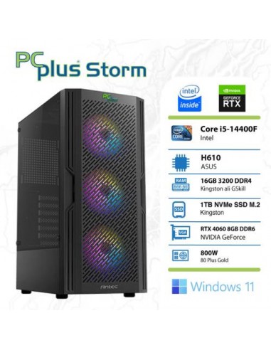 PC PCplus Storm (145719) i5-14400F 16GB 1TB NVMe SSD GeForce RTX 4060 8GB Windows 11 Home