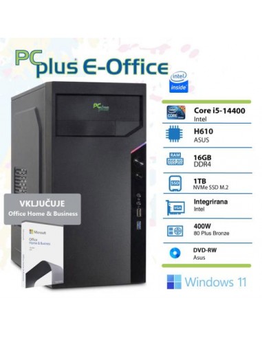 PC PCplus E-Office (145860) i5-14400 16GB 1TB NVMe SSD Windows 11 Pro