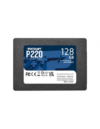 SSD Patriot P220 (P220S128G25) 2.5" 128GB, 550/480 MB/s, SATA3