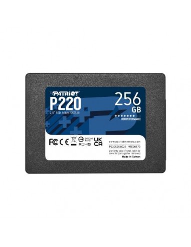 SSD Patriot P220 (P220S256G25) 2.5" 256GB, 550/490 MB/s, SATA3