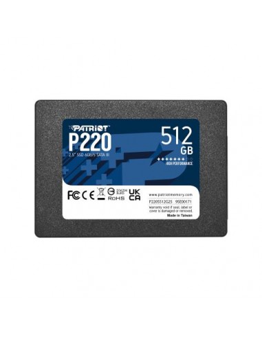 SSD Patriot P220 (P220S512G25) 2.5" 512GB, 550/500 MB/s, SATA3
