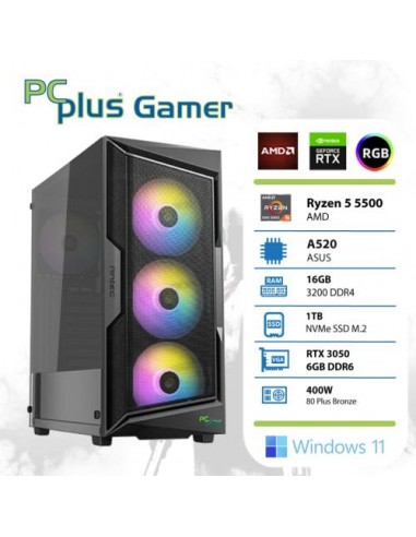 PC PCplus Gamer (145137) Ryzen 5 5500 16GB 1TB NVMe SSD GeForce RTX 3050 6GB Windows 11