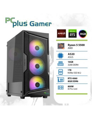 PC PCplus Gamer (145942) Ryzen 5 5500 16GB 1TB NVMe SSD GeForce RTX 4060 8GB