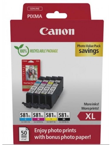 Canon komplet kartuš CLI-581XL + papir C/M/Y/Bk za TS705/6350/835