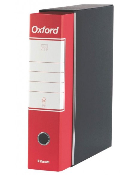 Registrator Esselte Oxford A4 80mm z ovojem, rdeč