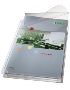 Mapa razširitvena U mapa Leitz A4 z žepkom, PVC mat, 170 MIC, transparentna