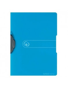 Mapa clip Herlitz A4, transparentno modra