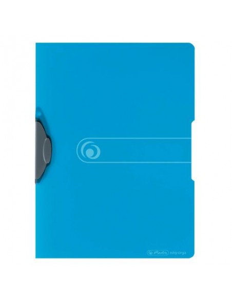 Mapa clip Herlitz A4, transparentno modra