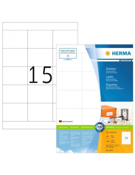 Etikete Herma Superprint Premium, 70x50.8 mm