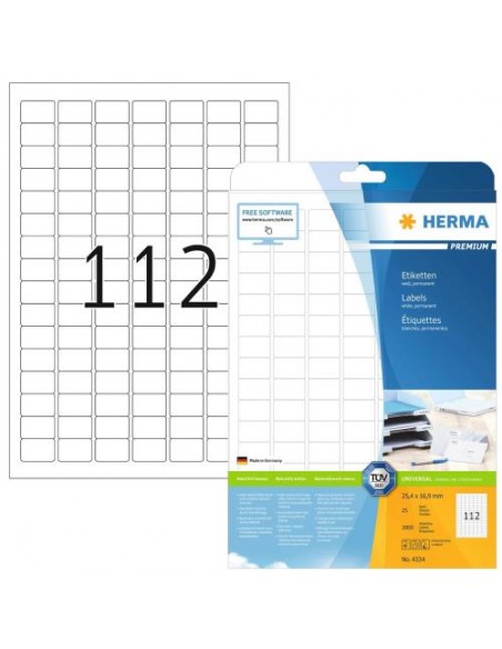 Etikete Herma Superprint Premium, 25.4x16.9 mm