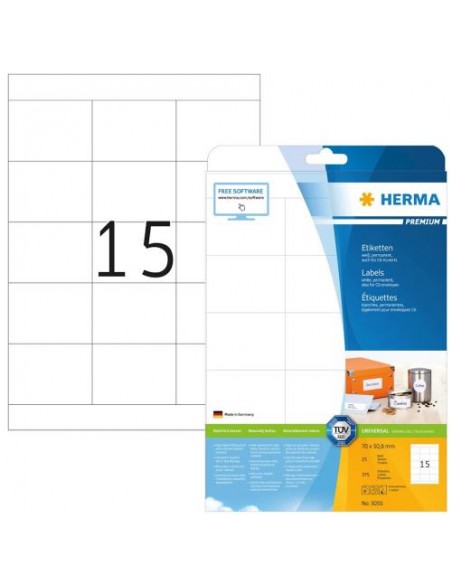 Etikete Herma Superprint Premium, 70x50.8 mm