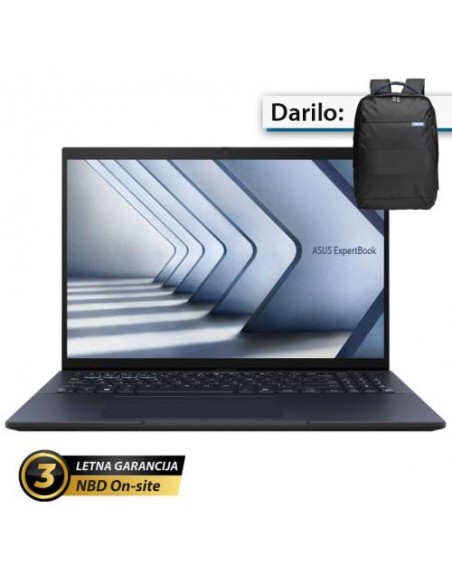 Prenosnik Asus ExpertBook B3 B3404CMA-WB73D2X (90NX0711-M00HM0) Ultra 7 155H 16GB 1TB Win11 Pro, darilo: nahrbtnik