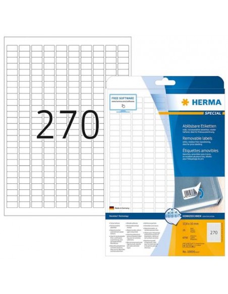 Etikete Herma Superprint Removables, 17.8x10 mm