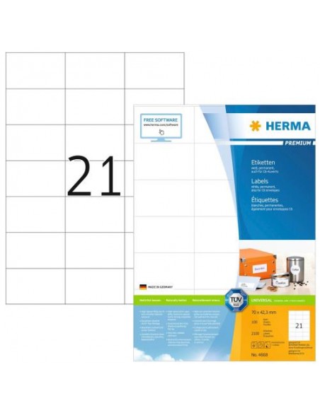 Etikete Herma Superprint Premium, 70x42.3 mm