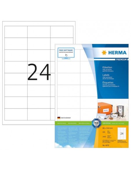 Etikete Herma Superprint Premium, 66x33.8 mm