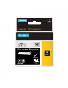 Dymo RHINO IND trak 12mm, črna na prozorni