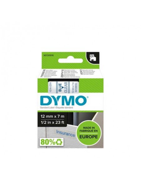 Dymo D1 trak SO720510 12mm, modra na prozorni