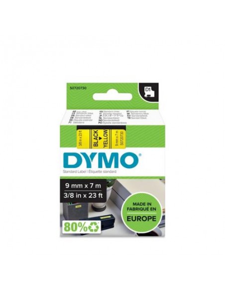 Dymo D1 trak SO720730 9mm, črna na rumeni