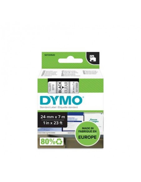 Dymo D1 trak SO721010 24mm, bela na črni