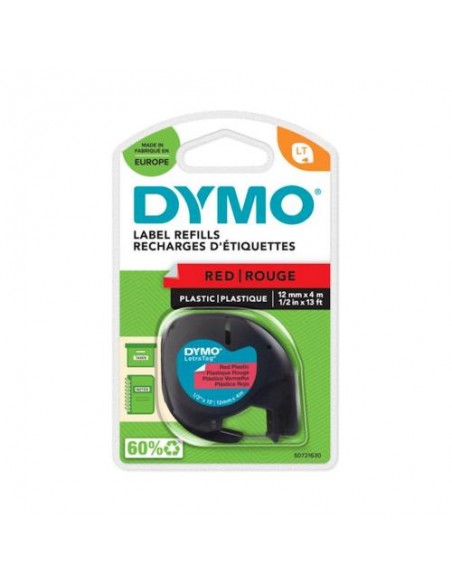 Dymo LT trak SO721630 12mm, črna na rdeči