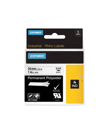 Dymo RHINO IND trak 24mm, črna na beli
