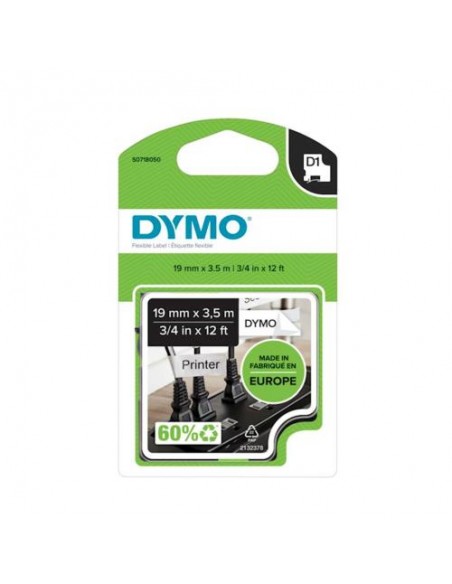 Dymo D1 trak SO718050 19mm, črna na beli