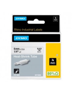 Dymo RHINO HST trak 6mm, črna na beli