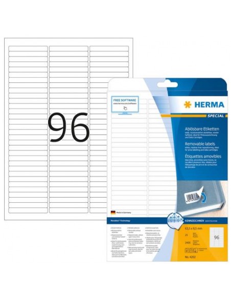 Etikete Herma Superprint Removables, 63.5x8.5 mm