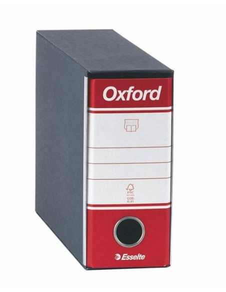 Registrator Esselte Oxford A4 80mm z ovojem, rdeč
