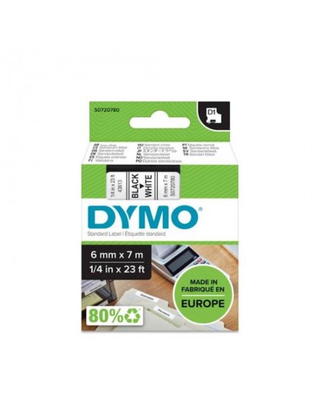 Dymo D1 trak SO720780 6mm, črna na beli