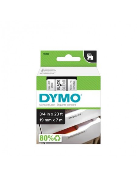 Dymo D1 trak SO720820 19mm, črna na prozorni