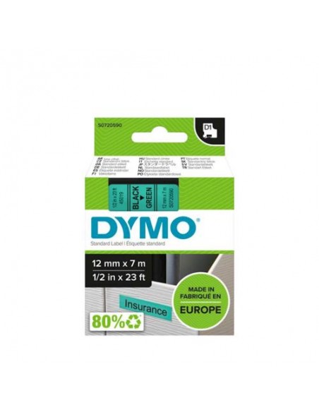 Dymo D1 trak SO720590 12mm, črna na zeleni