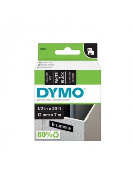 Dymo D1 trak SO720610 12mm, bela na črni