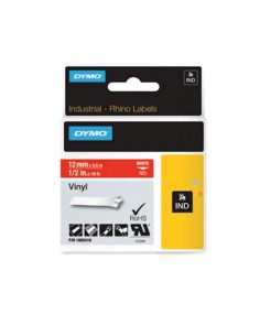 Dymo RHINO IND trak 12mm, bela na rdeči