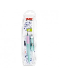 Nalivno pero Herlitz MY.PEN za levičarje, Mint/Purple, na blistru