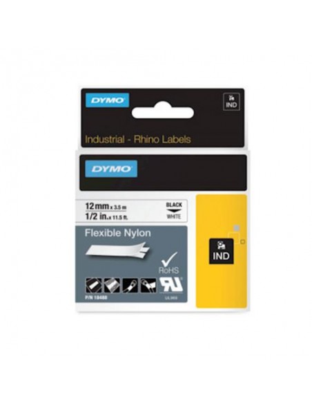 Dymo RHINO IND trak 12mm, črna na beli
