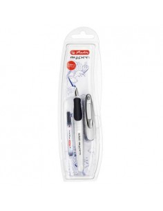 Nalivno pero Herlitz MY.PEN, belo/črn, na blistru