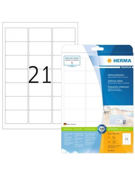 Etikete Herma Superprint Premium, 63.5x38.1 mm