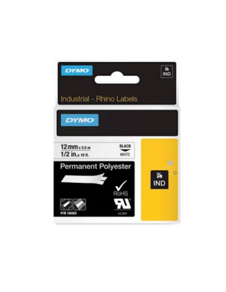 Dymo RHINO IND trak 12mm, črna na beli