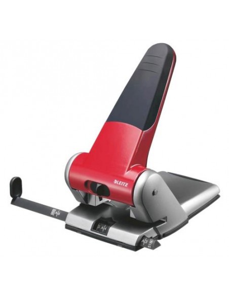 Luknjač Leitz Heavy Duty, do 65 listov, rdeč