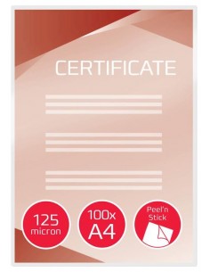 Žepki za plastificiranje GBC, A4, 125mic, z lepilom, 100/1