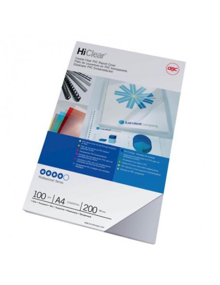 Platnice za vezavo GBC PVC, HiClear, A4, 200mic, 100/1