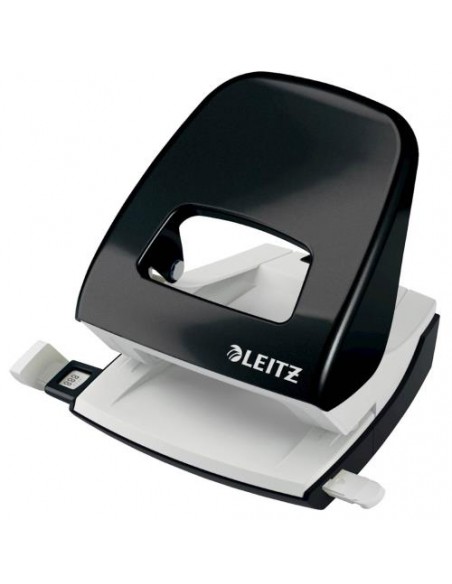 Luknjač Leitz WOW, do 30 listov, črn, blister