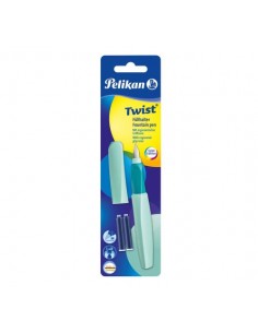 Nalivno pero Pelikan Twist + 2x črnilni vložki, Neo Mint, na blistru